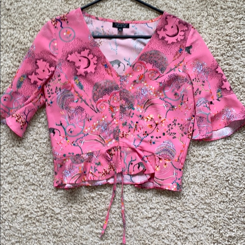 Top shop pink blouse